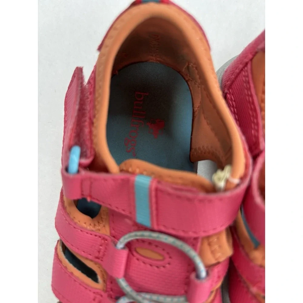 Bullfrogs Kids Pink Strappy Hook & Loop Sandals US 8
